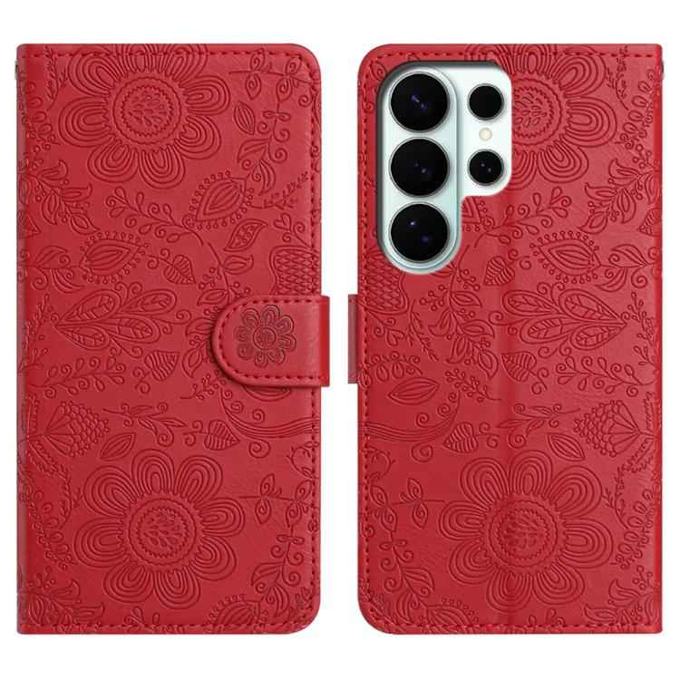 Floral Embossed Pattern Leather Phone Case, For Samsung Galaxy S26+ 5G, For Samsung Galaxy S26 Edge 5G, For Samsung Galaxy S26 Ultra 5G, For Samsung Galaxy S26 5G, For Samsung Galaxy S25 FE 5G, For Samsung Galaxy S25 Edge 5G, For Samsung Galaxy S25 5G ...