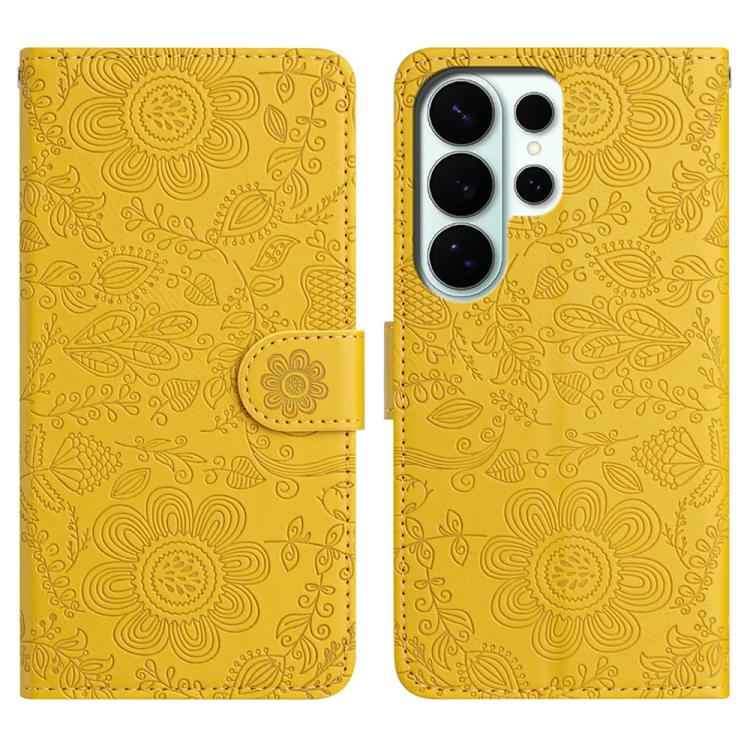 Floral Embossed Pattern Leather Phone Case, For Samsung Galaxy S26+ 5G, For Samsung Galaxy S26 Edge 5G, For Samsung Galaxy S26 Ultra 5G, For Samsung Galaxy S26 5G, For Samsung Galaxy S25 FE 5G, For Samsung Galaxy S25 Edge 5G, For Samsung Galaxy S25 5G ...