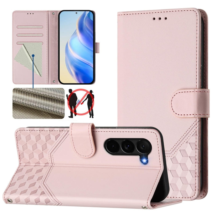 Honeycomb Embossing RFID Leather Phone Case