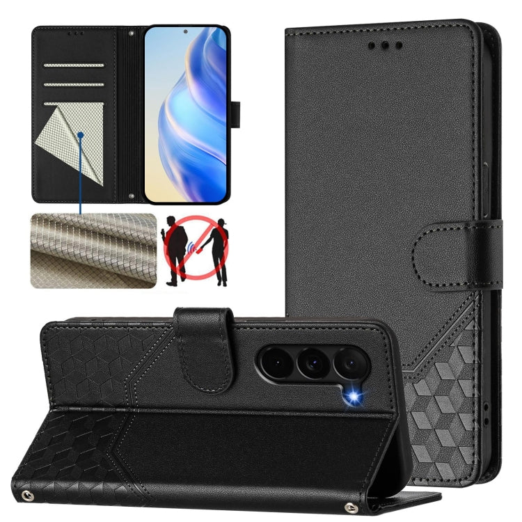 Honeycomb Embossing RFID Leather Phone Case