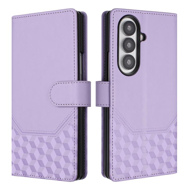 Honeycomb Embossing RFID Leather Phone Case, For Samsung Galaxy Z Fold7 5G, For Samsung Galaxy Z Fold5