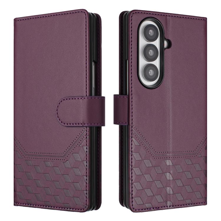 Honeycomb Embossing RFID Leather Phone Case, For Samsung Galaxy Z Fold7 5G, For Samsung Galaxy Z Fold5