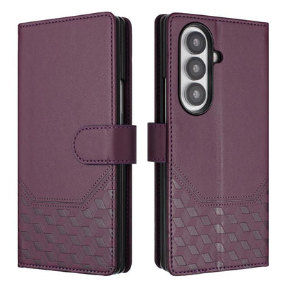 Honeycomb Embossing RFID Leather Phone Case, For Samsung Galaxy Z Fold7 5G, For Samsung Galaxy Z Fold5
