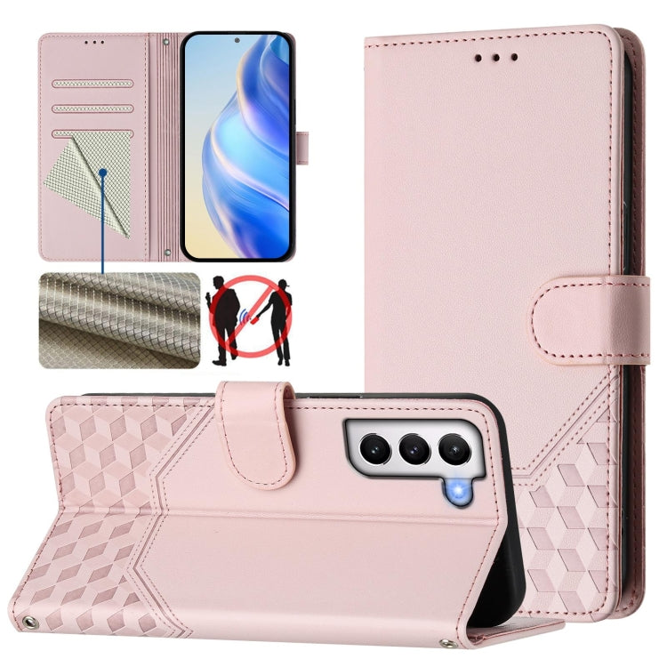 Honeycomb Embossing RFID Leather Phone Case, For Samsung Galaxy S23 5G, For Samsung Galaxy S22 Ultra 5G, For Samsung Galaxy S22+ 5G, For Samsung Galaxy S22 5G, For Samsung Galaxy S21 FE 5G, For Samsung Galaxy S21 5G, For Samsung Galaxy S21+ 5G         ...