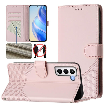 Honeycomb Embossing RFID Leather Phone Case, For Samsung Galaxy S23 5G, For Samsung Galaxy S22 Ultra 5G, For Samsung Galaxy S22+ 5G, For Samsung Galaxy S22 5G, For Samsung Galaxy S21 FE 5G, For Samsung Galaxy S21 5G, For Samsung Galaxy S21+ 5G         ...