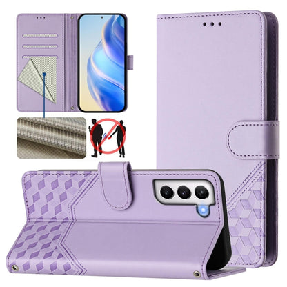 Honeycomb Embossing RFID Leather Phone Case, For Samsung Galaxy S23 5G, For Samsung Galaxy S22 Ultra 5G, For Samsung Galaxy S22+ 5G, For Samsung Galaxy S22 5G, For Samsung Galaxy S21 FE 5G, For Samsung Galaxy S21 5G, For Samsung Galaxy S21+ 5G         ...