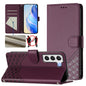 Honeycomb Embossing RFID Leather Phone Case, For Samsung Galaxy S23 5G, For Samsung Galaxy S22 Ultra 5G, For Samsung Galaxy S22+ 5G, For Samsung Galaxy S22 5G, For Samsung Galaxy S21 FE 5G, For Samsung Galaxy S21 5G, For Samsung Galaxy S21+ 5G         ...