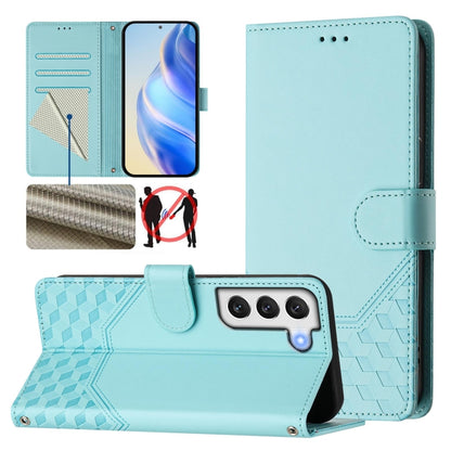 Honeycomb Embossing RFID Leather Phone Case, For Samsung Galaxy S23 5G, For Samsung Galaxy S22 Ultra 5G, For Samsung Galaxy S22+ 5G, For Samsung Galaxy S22 5G, For Samsung Galaxy S21 FE 5G, For Samsung Galaxy S21 5G, For Samsung Galaxy S21+ 5G         ...