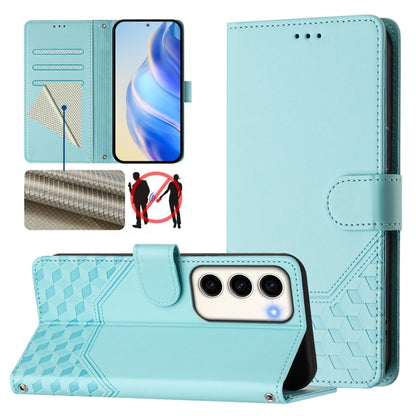 Honeycomb Embossing RFID Leather Phone Case, For Samsung Galaxy S23 5G, For Samsung Galaxy S22 Ultra 5G, For Samsung Galaxy S22+ 5G, For Samsung Galaxy S22 5G, For Samsung Galaxy S21 FE 5G, For Samsung Galaxy S21 5G, For Samsung Galaxy S21+ 5G         ...