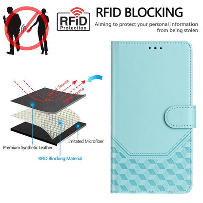 Honeycomb Embossing RFID Leather Phone Case, For Samsung Galaxy S23 5G, For Samsung Galaxy S22 Ultra 5G, For Samsung Galaxy S22+ 5G, For Samsung Galaxy S22 5G, For Samsung Galaxy S21 FE 5G, For Samsung Galaxy S21 5G, For Samsung Galaxy S21+ 5G         ...