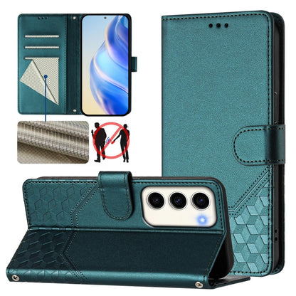 Honeycomb Embossing RFID Leather Phone Case, For Samsung Galaxy S23 5G, For Samsung Galaxy S22 Ultra 5G, For Samsung Galaxy S22+ 5G, For Samsung Galaxy S22 5G, For Samsung Galaxy S21 FE 5G, For Samsung Galaxy S21 5G, For Samsung Galaxy S21+ 5G         ...