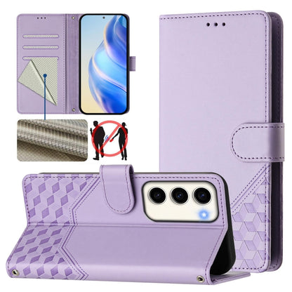 Honeycomb Embossing RFID Leather Phone Case, For Samsung Galaxy S23 5G, For Samsung Galaxy S22 Ultra 5G, For Samsung Galaxy S22+ 5G, For Samsung Galaxy S22 5G, For Samsung Galaxy S21 FE 5G, For Samsung Galaxy S21 5G, For Samsung Galaxy S21+ 5G         ...
