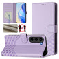 Honeycomb Embossing RFID Leather Phone Case, For Samsung Galaxy S25 Ultra 5G, For Samsung Galaxy S24 FE 5G, For Samsung Galaxy S24 Ultra 5G, For Samsung Galaxy S24+ 5G, For Samsung Galaxy S24 5G, For Samsung Galaxy S23 FE 5G                            ...