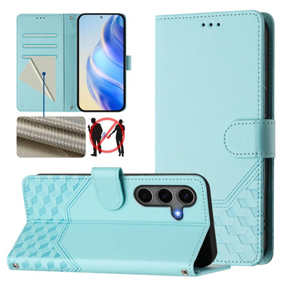Honeycomb Embossing RFID Leather Phone Case, For Galaxy S26 FE 5G, For Samsung Galaxy S26+ 5G, For Samsung Galaxy S26 Edge 5G, For Samsung Galaxy S26 Ultra 5G, For Samsung Galaxy S26 5G, For Samsung Galaxy S25 Edge 5G, For Samsung Galaxy S25 5G        ...