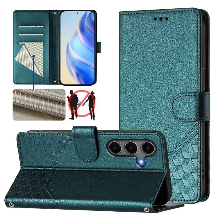 Honeycomb Embossing RFID Leather Phone Case, For Samsung Galaxy S26+ 5G, For Samsung Galaxy S26 Edge 5G, For Samsung Galaxy S26 Ultra 5G, For Samsung Galaxy S26 5G, For Samsung Galaxy S25 Edge 5G, For Samsung Galaxy S25 5G, For Samsung Galaxy S25+ 5G  ...