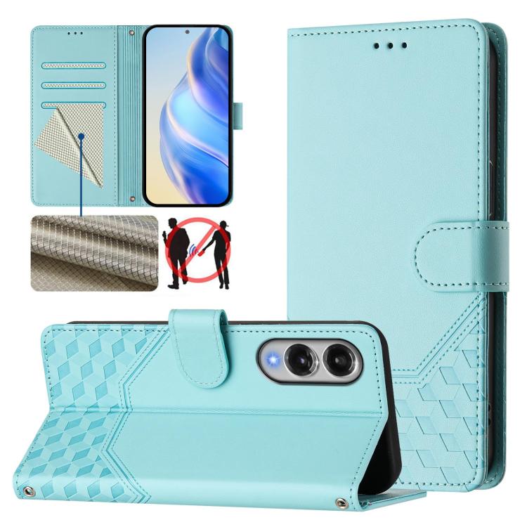 Honeycomb Embossing RFID Leather Phone Case, For Galaxy S26 FE 5G, For Samsung Galaxy S26+ 5G, For Samsung Galaxy S26 Edge 5G, For Samsung Galaxy S26 Ultra 5G, For Samsung Galaxy S26 5G, For Samsung Galaxy S25 Edge 5G, For Samsung Galaxy S25 5G        ...