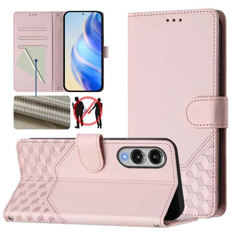 Honeycomb Embossing RFID Leather Phone Case, For Samsung Galaxy S26+ 5G, For Samsung Galaxy S26 Edge 5G, For Samsung Galaxy S26 Ultra 5G, For Samsung Galaxy S26 5G, For Samsung Galaxy S25 Edge 5G, For Samsung Galaxy S25 5G, For Samsung Galaxy S25+ 5G  ...