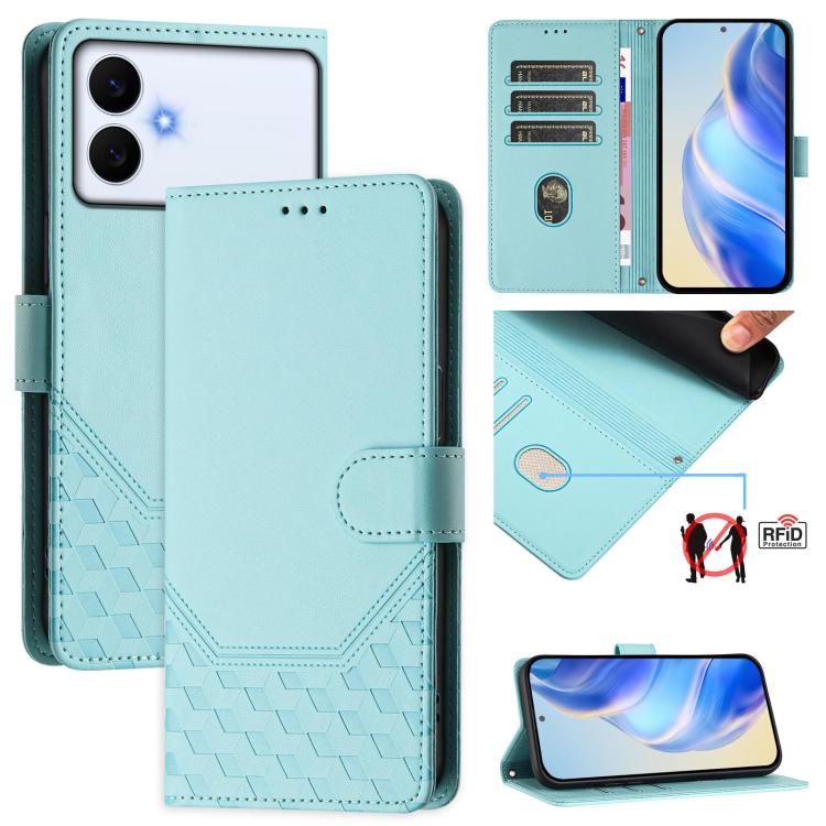 Honeycomb Embossing RFID Leather Phone Case, For Galaxy S26 FE 5G, For Samsung Galaxy S26+ 5G, For Samsung Galaxy S26 Edge 5G, For Samsung Galaxy S26 Ultra 5G, For Samsung Galaxy S26 5G, For Samsung Galaxy S25 Edge 5G, For Samsung Galaxy S25 5G        ...