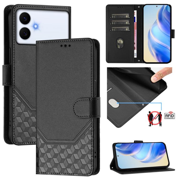 Honeycomb Embossing RFID Leather Phone Case, For Galaxy S26 FE 5G, For Samsung Galaxy S26+ 5G, For Samsung Galaxy S26 Edge 5G, For Samsung Galaxy S26 Ultra 5G, For Samsung Galaxy S26 5G, For Samsung Galaxy S25 Edge 5G, For Samsung Galaxy S25 5G        ...