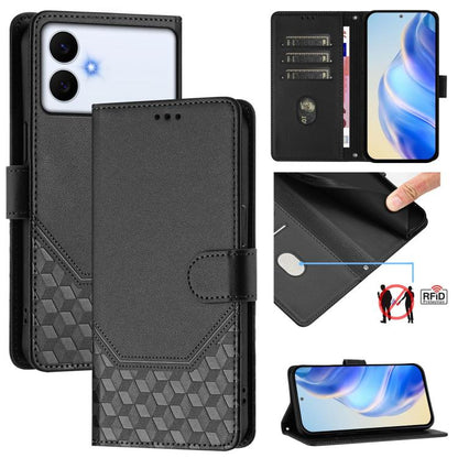 Honeycomb Embossing RFID Leather Phone Case, For Galaxy S26 FE 5G, For Samsung Galaxy S26+ 5G, For Samsung Galaxy S26 Edge 5G, For Samsung Galaxy S26 Ultra 5G, For Samsung Galaxy S26 5G, For Samsung Galaxy S25 Edge 5G, For Samsung Galaxy S25 5G        ...