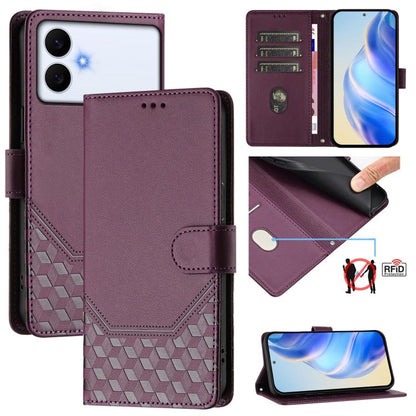 Honeycomb Embossing RFID Leather Phone Case, For Galaxy S26 FE 5G, For Samsung Galaxy S26+ 5G, For Samsung Galaxy S26 Edge 5G, For Samsung Galaxy S26 Ultra 5G, For Samsung Galaxy S26 5G, For Samsung Galaxy S25 Edge 5G, For Samsung Galaxy S25 5G        ...