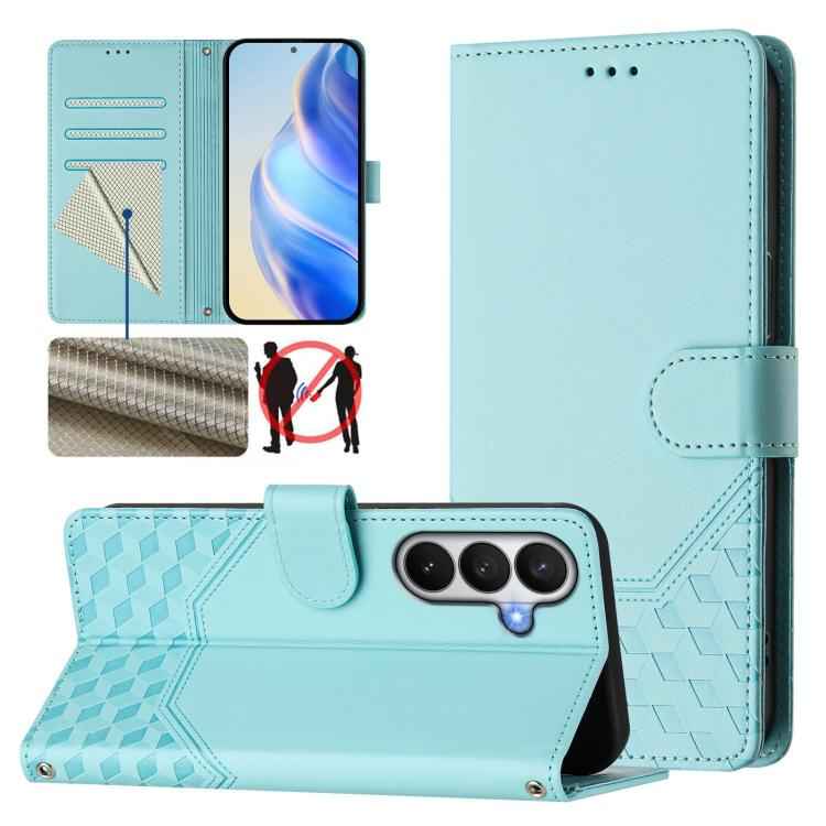 Honeycomb Embossing RFID Leather Phone Case, For Samsung Galaxy S26+ 5G, For Samsung Galaxy S26 Edge 5G, For Samsung Galaxy S26 Ultra 5G, For Samsung Galaxy S26 5G, For Samsung Galaxy S25 Edge 5G, For Samsung Galaxy S25 5G, For Samsung Galaxy S25+ 5G  ...