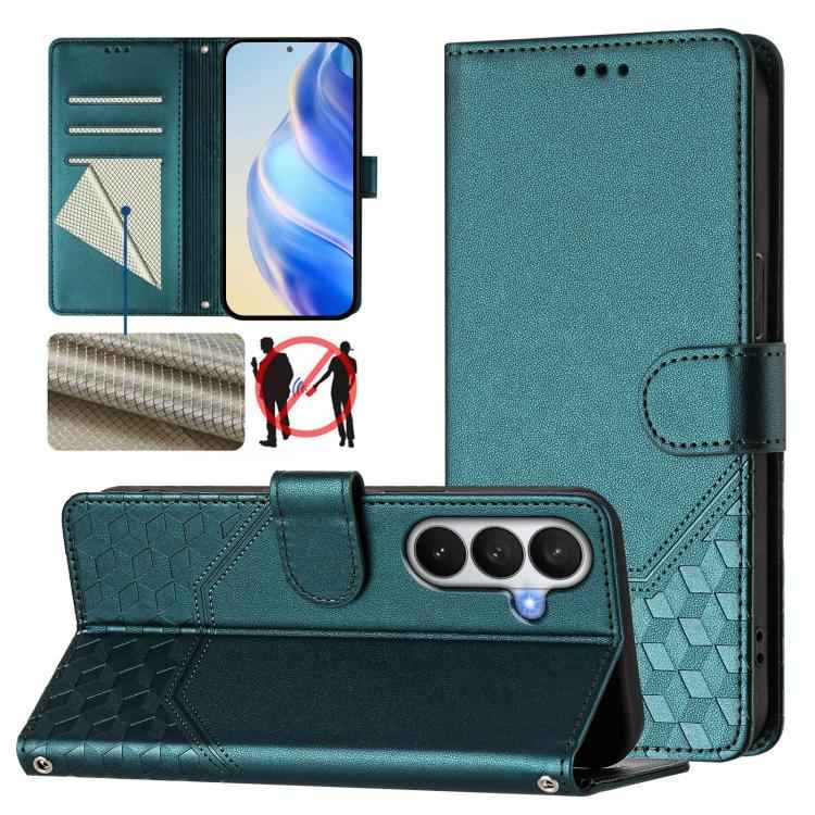 Honeycomb Embossing RFID Leather Phone Case, For Samsung Galaxy S26+ 5G, For Samsung Galaxy S26 Edge 5G, For Samsung Galaxy S26 Ultra 5G, For Samsung Galaxy S26 5G, For Samsung Galaxy S25 Edge 5G, For Samsung Galaxy S25 5G, For Samsung Galaxy S25+ 5G  ...