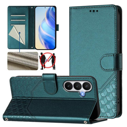 Honeycomb Embossing RFID Leather Phone Case, For Galaxy S26 FE 5G, For Samsung Galaxy S26+ 5G, For Samsung Galaxy S26 Edge 5G, For Samsung Galaxy S26 Ultra 5G, For Samsung Galaxy S26 5G, For Samsung Galaxy S25 Edge 5G, For Samsung Galaxy S25 5G        ...