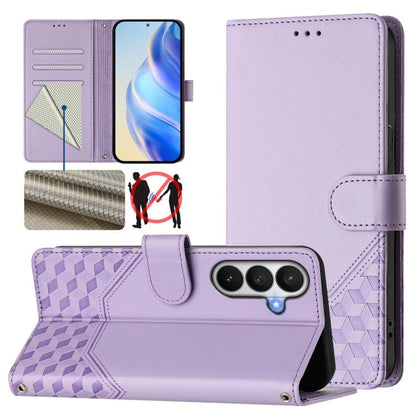 Honeycomb Embossing RFID Leather Phone Case, For Galaxy S26 FE 5G, For Samsung Galaxy S26+ 5G, For Samsung Galaxy S26 Edge 5G, For Samsung Galaxy S26 Ultra 5G, For Samsung Galaxy S26 5G, For Samsung Galaxy S25 Edge 5G, For Samsung Galaxy S25 5G        ...