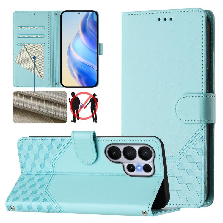Honeycomb Embossing RFID Leather Phone Case, For Galaxy S26 FE 5G, For Samsung Galaxy S26+ 5G, For Samsung Galaxy S26 Edge 5G, For Samsung Galaxy S26 Ultra 5G, For Samsung Galaxy S26 5G, For Samsung Galaxy S25 Edge 5G, For Samsung Galaxy S25 5G        ...