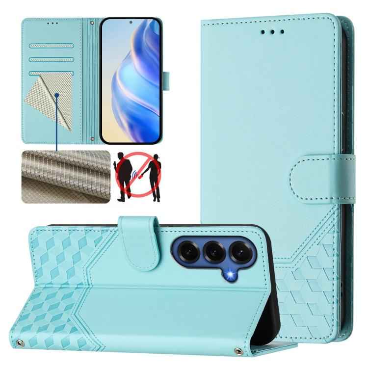 Honeycomb Embossing RFID Leather Phone Case, For Samsung Galaxy S26+ 5G, For Samsung Galaxy S26 Edge 5G, For Samsung Galaxy S26 Ultra 5G, For Samsung Galaxy S26 5G, For Samsung Galaxy S25 Edge 5G, For Samsung Galaxy S25 5G, For Samsung Galaxy S25+ 5G  ...
