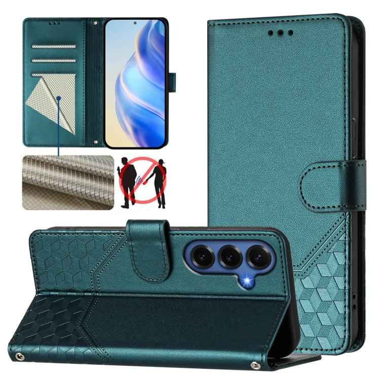 Honeycomb Embossing RFID Leather Phone Case, For Samsung Galaxy S26+ 5G, For Samsung Galaxy S26 Edge 5G, For Samsung Galaxy S26 Ultra 5G, For Samsung Galaxy S26 5G, For Samsung Galaxy S25 Edge 5G, For Samsung Galaxy S25 5G, For Samsung Galaxy S25+ 5G  ...