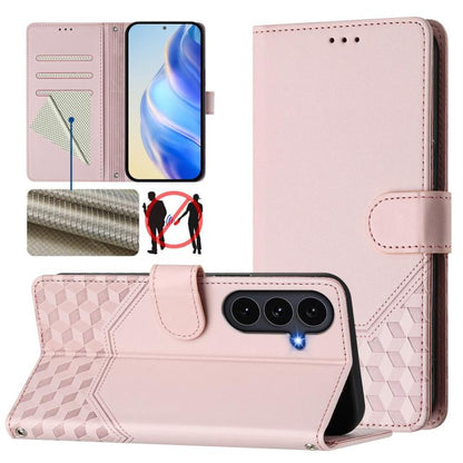 Honeycomb Embossing RFID Leather Phone Case, For Galaxy S26 FE 5G, For Samsung Galaxy S26+ 5G, For Samsung Galaxy S26 Edge 5G, For Samsung Galaxy S26 Ultra 5G, For Samsung Galaxy S26 5G, For Samsung Galaxy S25 Edge 5G, For Samsung Galaxy S25 5G        ...