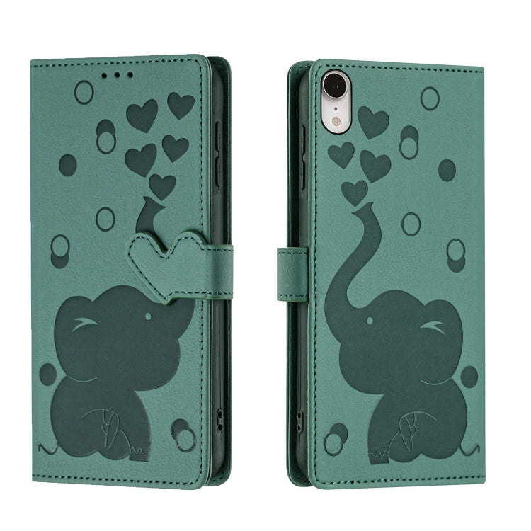 Cartoon Elephant Embossed Leather Phone Case