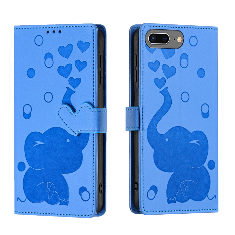 Cartoon Elephant Embossed Leather Phone Case