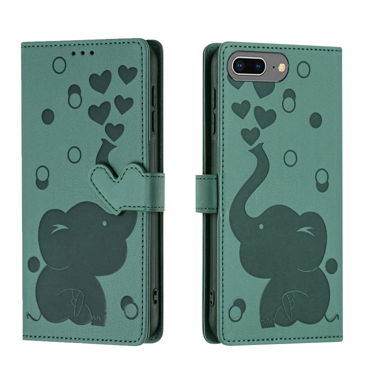 Cartoon Elephant Embossed Leather Phone Case
