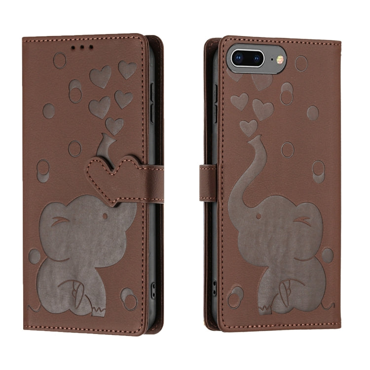 Cartoon Elephant Embossed Leather Phone Case