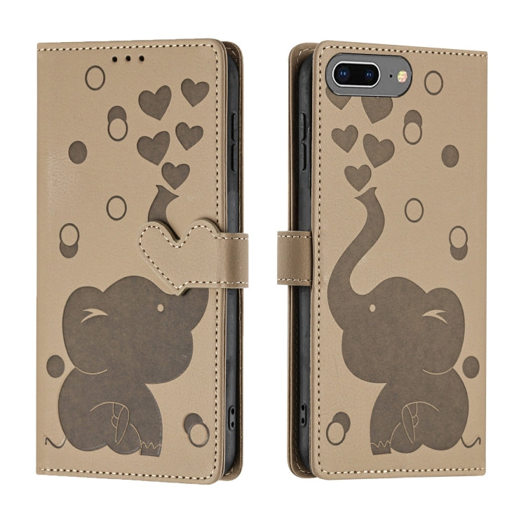 Cartoon Elephant Embossed Leather Phone Case