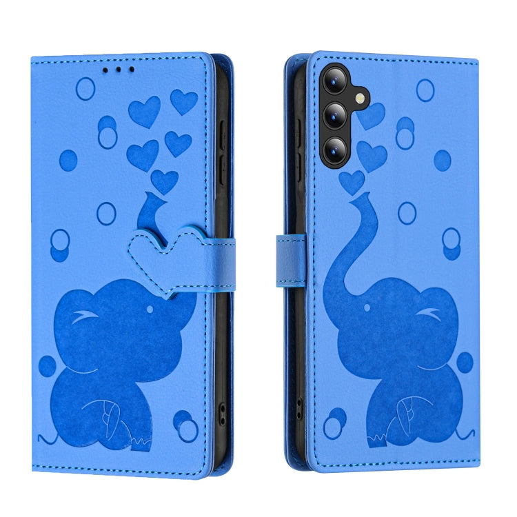 Cartoon Elephant Embossed Leather Phone Case, For Samsung Galaxy S26+ 5G, For Samsung Galaxy S26 Ultra 5G, For Samsung Galaxy S26 5G, For Samsung Galaxy S25 FE 5G, For Samsung Galaxy S25 5G, For Samsung Galaxy S25+ 5G, For Samsung Galaxy S25 Ultra 5G  ...