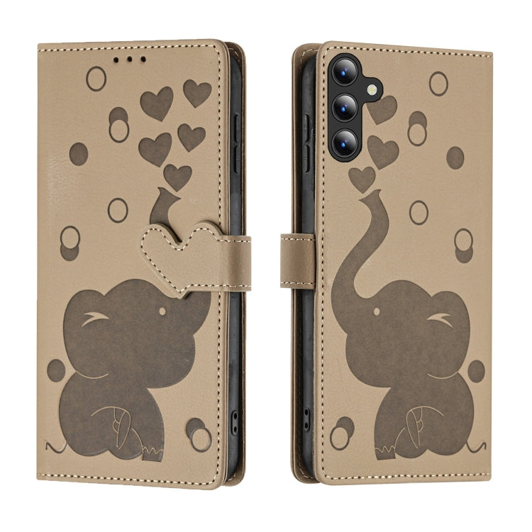 Cartoon Elephant Embossed Leather Phone Case, For Samsung Galaxy S26+ 5G, For Samsung Galaxy S26 Ultra 5G, For Samsung Galaxy S26 5G, For Samsung Galaxy S25 FE 5G, For Samsung Galaxy S25 5G, For Samsung Galaxy S25+ 5G, For Samsung Galaxy S25 Ultra 5G  ...