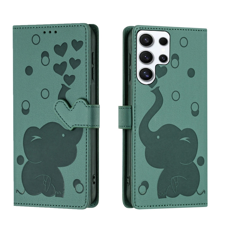 Cartoon Elephant Embossed Leather Phone Case, For Samsung Galaxy S26+ 5G, For Samsung Galaxy S26 Ultra 5G, For Samsung Galaxy S26 5G, For Samsung Galaxy S25 FE 5G, For Samsung Galaxy S25 5G, For Samsung Galaxy S25+ 5G, For Samsung Galaxy S25 Ultra 5G  ...