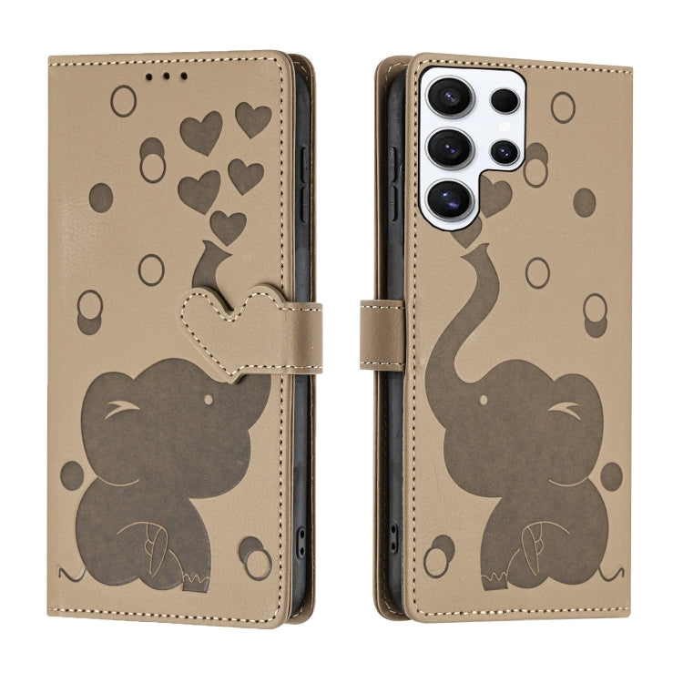 Cartoon Elephant Embossed Leather Phone Case, For Samsung Galaxy S26+ 5G, For Samsung Galaxy S26 Ultra 5G, For Samsung Galaxy S26 5G, For Samsung Galaxy S25 FE 5G, For Samsung Galaxy S25 5G, For Samsung Galaxy S25+ 5G, For Samsung Galaxy S25 Ultra 5G  ...