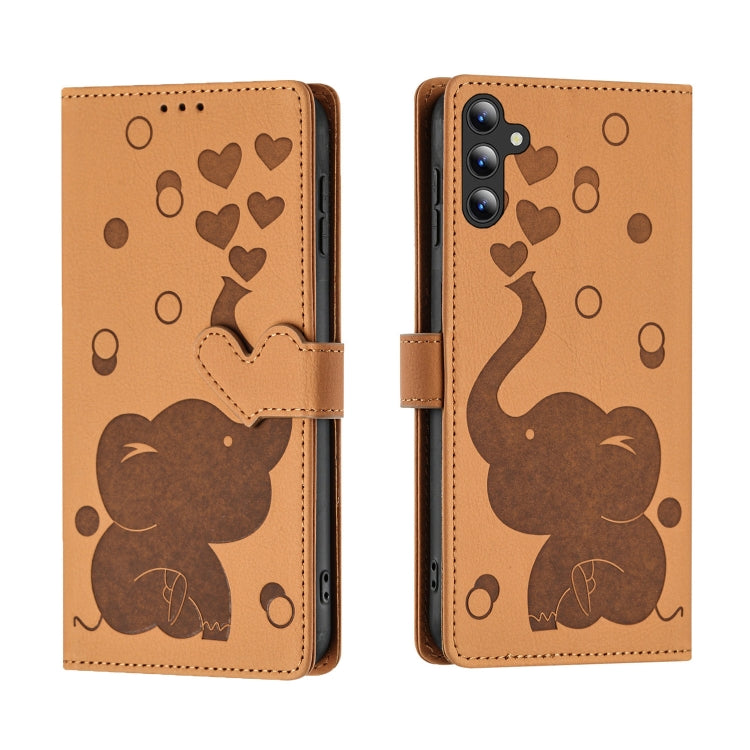 Cartoon Elephant Embossed Leather Phone Case, For Samsung Galaxy S24+ 5G, For Samsung Galaxy S24 5G, For Samsung Galaxy S23 FE 5G, For Samsung Galaxy S23 Ultra 5G, For Samsung Galaxy S23+ 5G, For Samsung Galaxy S23 5G, For Samsung Galaxy S20 FE        ...