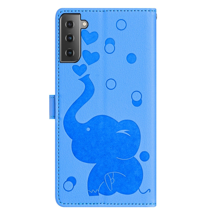 Cartoon Elephant Embossed Leather Phone Case, For Samsung Galaxy S22 5G, For Samsung Galaxy S21 FE 5G, For Samsung Galaxy S21 5G, For Samsung Galaxy S21+ 5G, For Samsung Galaxy S21 Ultra 5G
