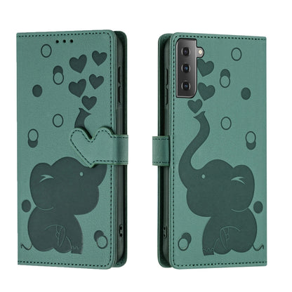 Cartoon Elephant Embossed Leather Phone Case, For Samsung Galaxy S22 5G, For Samsung Galaxy S21 FE 5G, For Samsung Galaxy S21 5G, For Samsung Galaxy S21+ 5G, For Samsung Galaxy S21 Ultra 5G