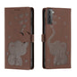 Cartoon Elephant Embossed Leather Phone Case, For Samsung Galaxy S22 5G, For Samsung Galaxy S21 FE 5G, For Samsung Galaxy S21 5G, For Samsung Galaxy S21+ 5G, For Samsung Galaxy S21 Ultra 5G