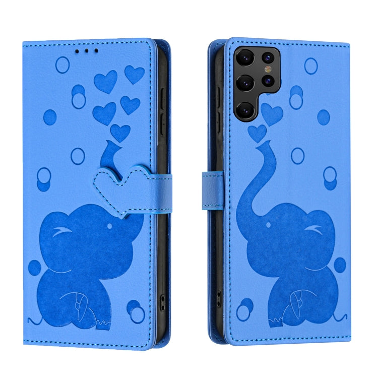 Cartoon Elephant Embossed Leather Phone Case, For Samsung Galaxy S24+ 5G, For Samsung Galaxy S24 5G, For Samsung Galaxy S23 FE 5G, For Samsung Galaxy S23 Ultra 5G, For Samsung Galaxy S23+ 5G, For Samsung Galaxy S23 5G, For Samsung Galaxy S20 FE        ...