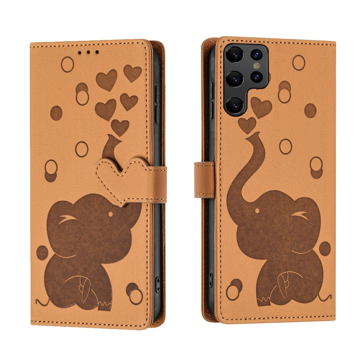 Cartoon Elephant Embossed Leather Phone Case, For Samsung Galaxy S24+ 5G, For Samsung Galaxy S24 5G, For Samsung Galaxy S23 FE 5G, For Samsung Galaxy S23 Ultra 5G, For Samsung Galaxy S23+ 5G, For Samsung Galaxy S23 5G, For Samsung Galaxy S20 FE        ...