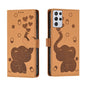Cartoon Elephant Embossed Leather Phone Case, For Samsung Galaxy S22 5G, For Samsung Galaxy S21 FE 5G, For Samsung Galaxy S21 5G, For Samsung Galaxy S21+ 5G, For Samsung Galaxy S21 Ultra 5G