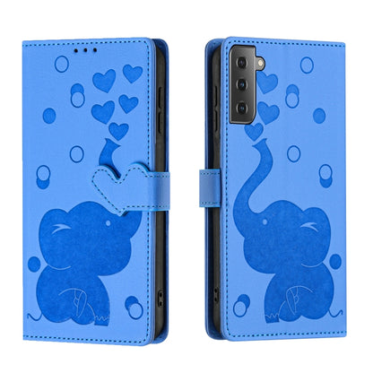 Cartoon Elephant Embossed Leather Phone Case, For Samsung Galaxy S22 5G, For Samsung Galaxy S21 FE 5G, For Samsung Galaxy S21 5G, For Samsung Galaxy S21+ 5G, For Samsung Galaxy S21 Ultra 5G